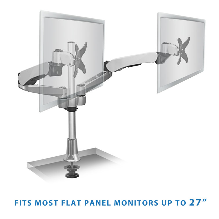 Mount-It Height Adjustable Full Motion Two Monitor Computer Desk Mount  Spring Arm Quick Release